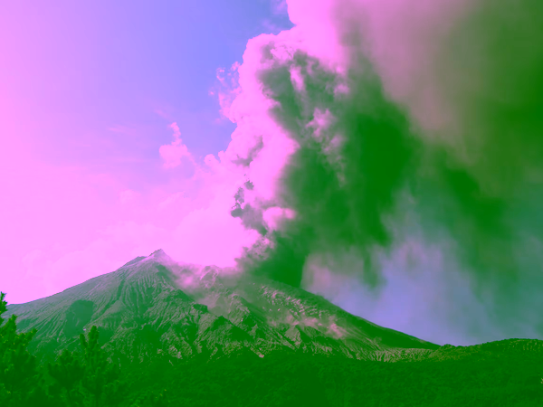 Sakurajima volcano erupting