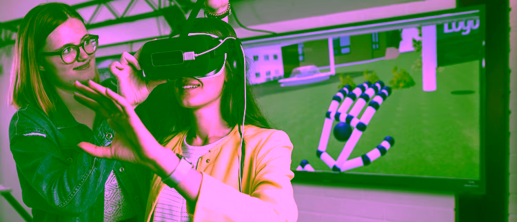 Student met een VR-bril