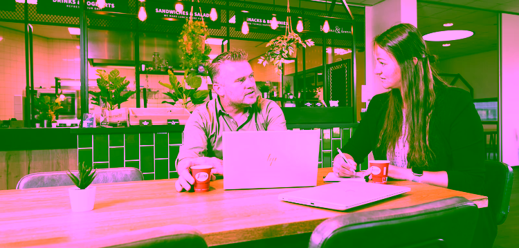 Employees in a meeting