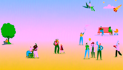 illustration with people