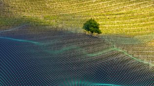 drone over field