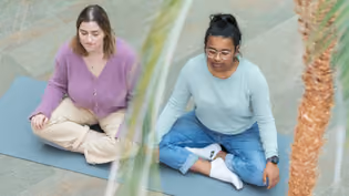 Students in yoga postures
