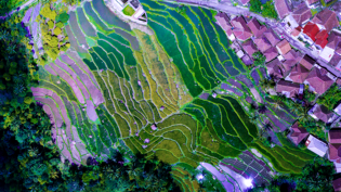 drone over field