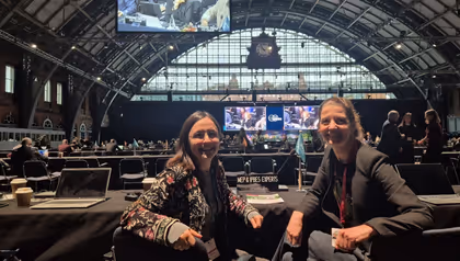 UT researchers Prodani and Willemen at IPBES meeting in Manchester