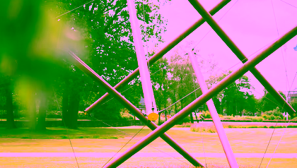abstract artwork of connected beams