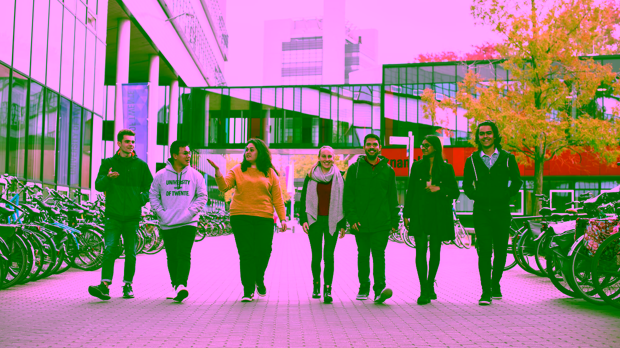 International Student Team walking on campus
