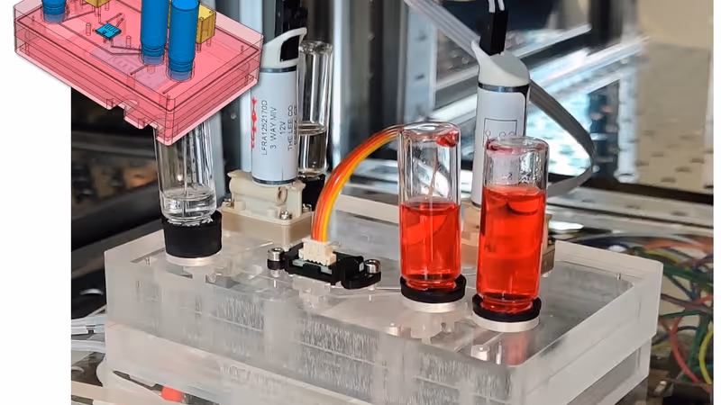 Overview of a fluidic circuit board with various modules