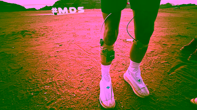 Wearable sensor package in the Wadi Rum desert.