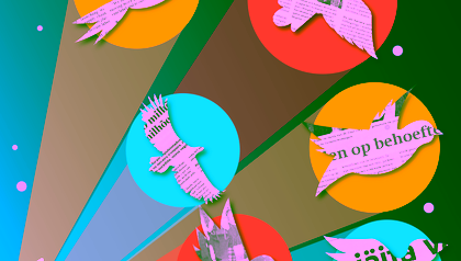 Birds made of newspaper
