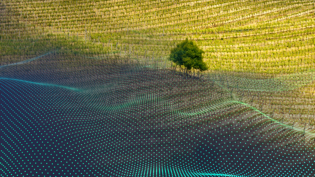 drone over field