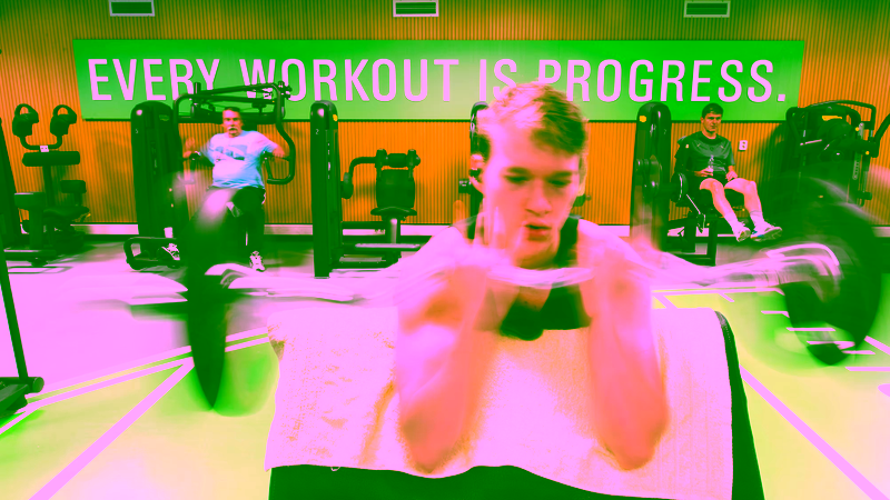 Student working out