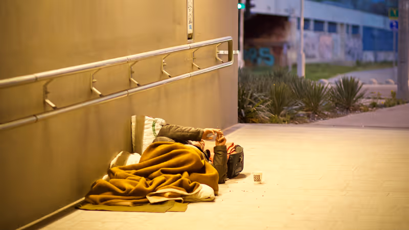 Picture showing a homeless person