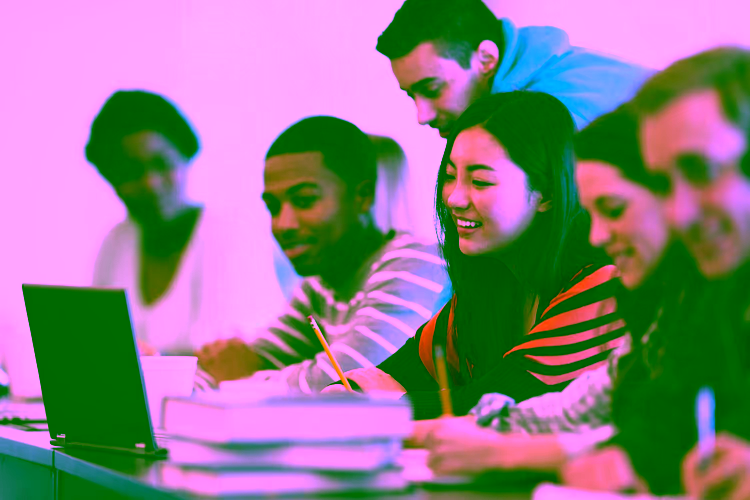 People looking at a screen