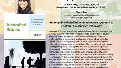 UT Philosophy Lecture - Melis Bas - 18 June 2026