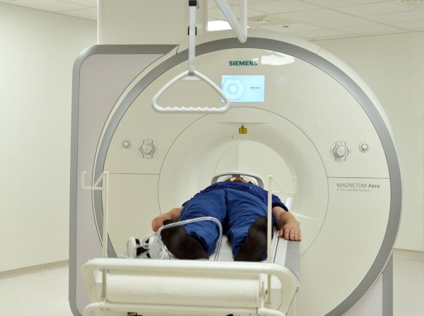 man in MRI scanner