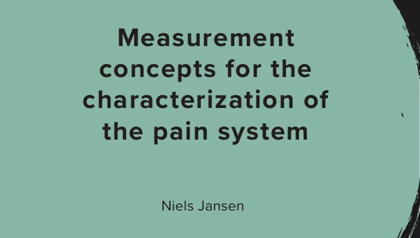 PhD Defence Niels Jansen | Measurement Concept for the Characterization of the Pain System