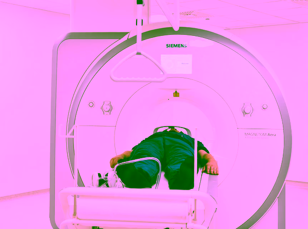 man in MRI scanner