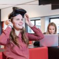 Students testing VR glasses