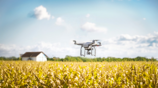 drone over field