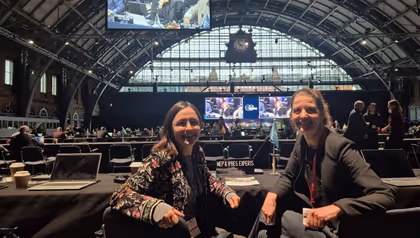 UT researchers Prodani and Willemen at IPBES meeting in Manchester