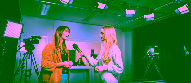Person interviewing another person