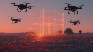 drone over field