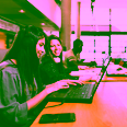Students working on their laptops
