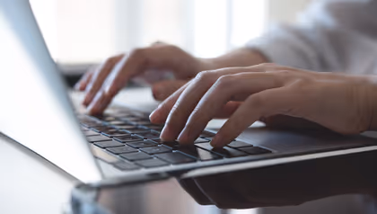 Person working on laptop